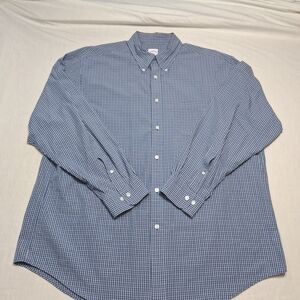 Brooks Brothers Navy Checkered Button Down Shirt
